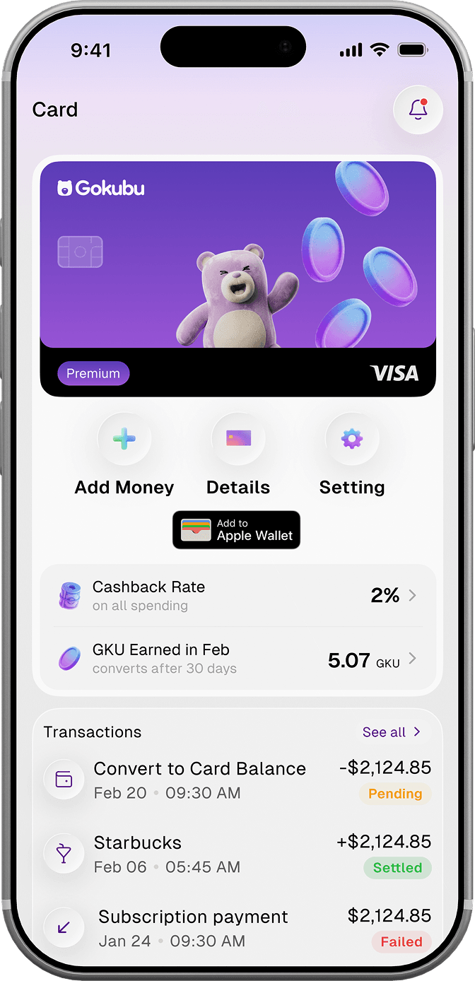 Gokubu app — Spend