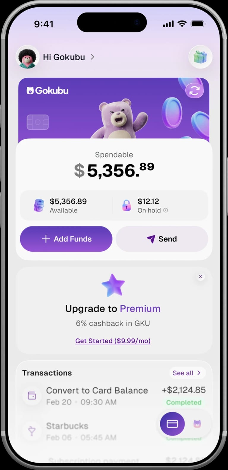 Gokubu app — Spend