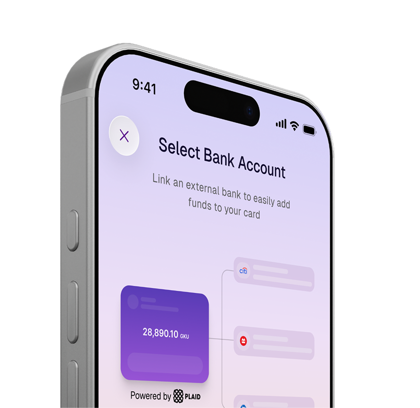 Phone screen showing Plaid bank selection